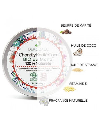 Chantilly Karité Coco au Monoï - Baume universel Dekodacc cosmetique naturel de qualité vegan