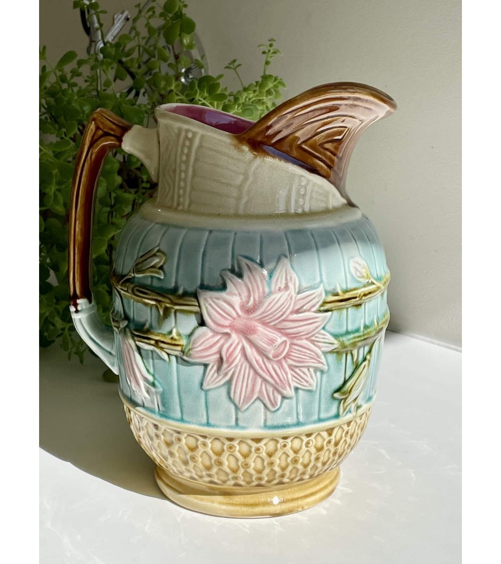 Large antique Nimy barbotine pitcher kitatori switzerland vintage furniture design classics