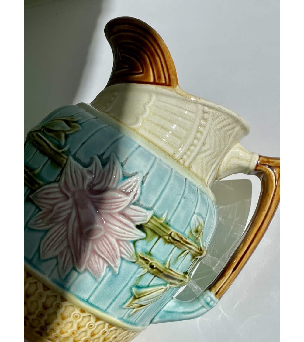 Large antique Nimy barbotine pitcher kitatori switzerland vintage furniture design classics