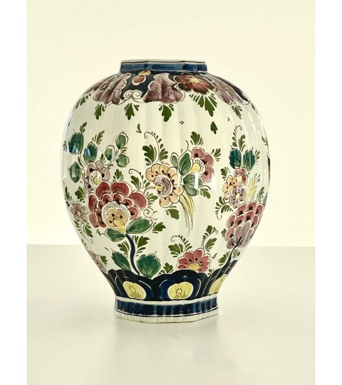 Large polychrome Delft vase - Vintage kitatori switzerland vintage furniture design classics