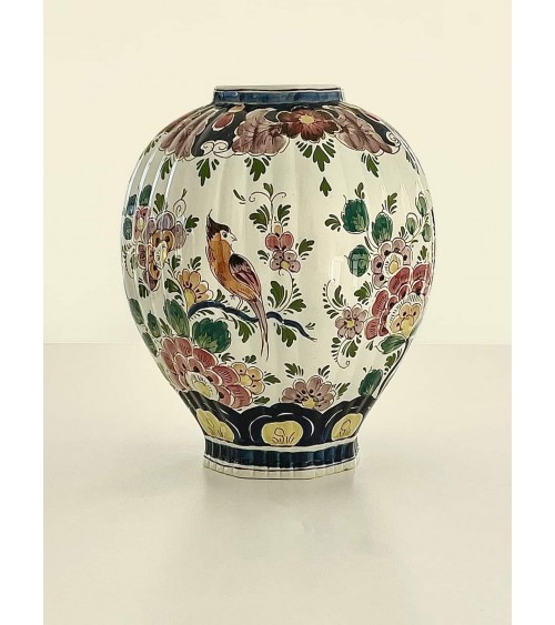 Grand vase en faïence de Delft polychrome - Vintage kitatori meuble vintage shop online boutique suisse