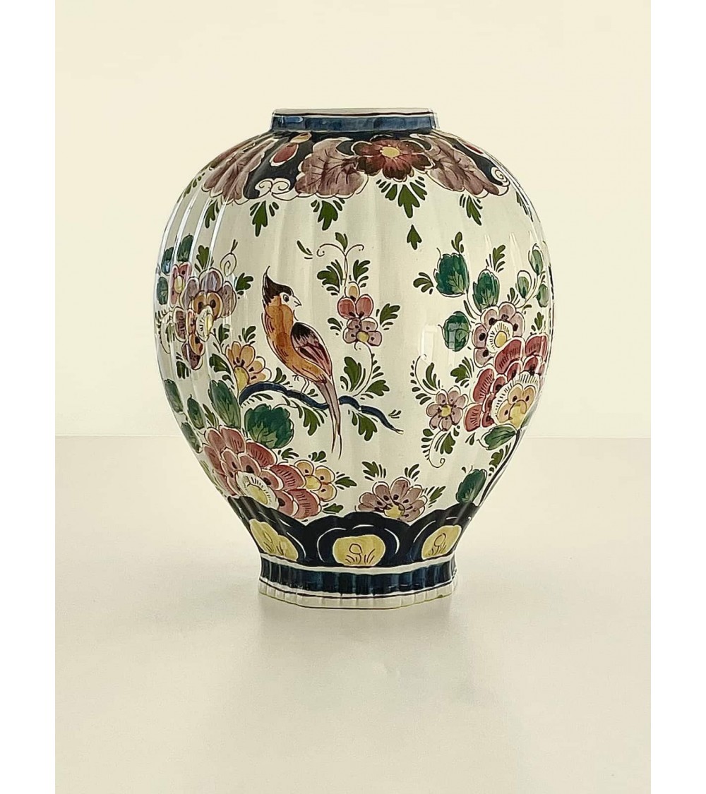 Large polychrome Delft vase - Vintage kitatori switzerland vintage furniture design classics