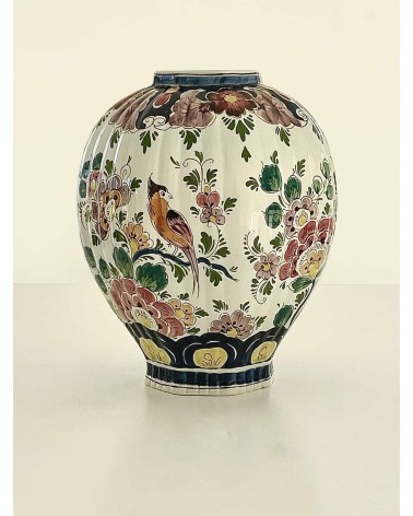 Grand vase en faïence de Delft polychrome - Vintage kitatori meuble vintage shop online boutique suisse