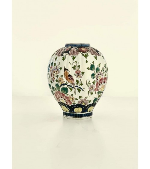 Grand vase en faïence de Delft polychrome - Vintage kitatori meuble vintage shop online boutique suisse