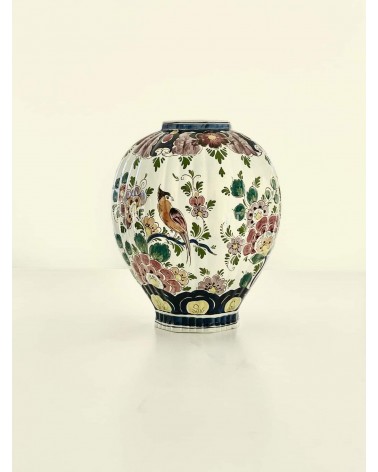 Grand vase en faïence de Delft polychrome - Vintage kitatori meuble vintage shop online boutique suisse