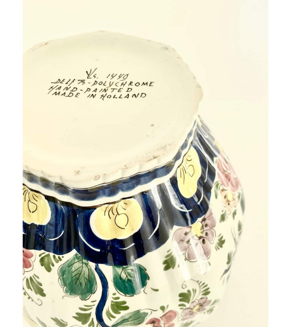 Large polychrome Delft vase - Vintage kitatori switzerland vintage furniture design classics