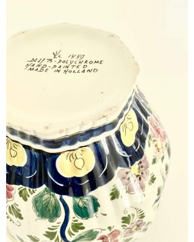 Grand vase en faïence de Delft polychrome - Vintage kitatori meuble vintage shop online boutique suisse