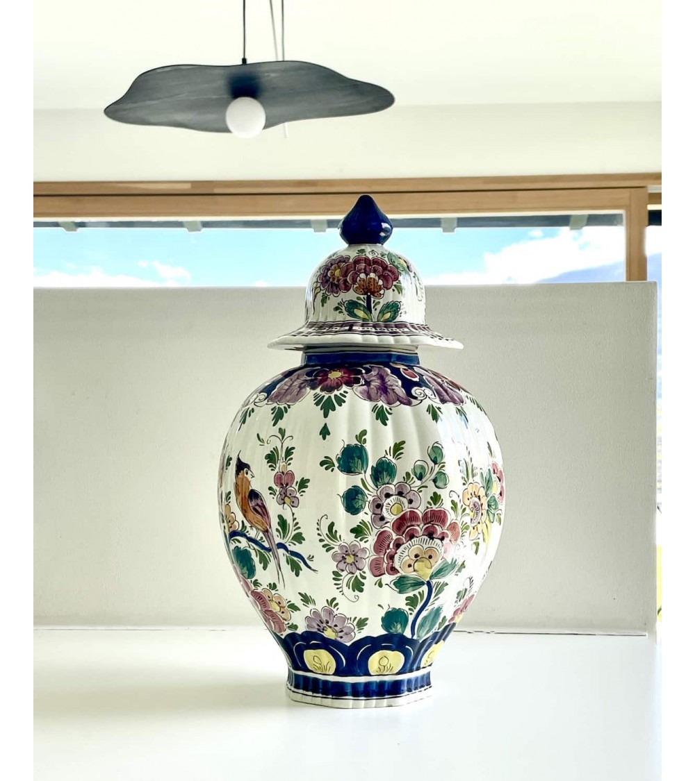 Grand vase en faïence de Delft polychrome - Vintage kitatori meuble vintage shop online boutique suisse