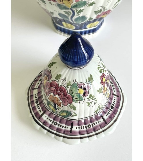 Grand vase en faïence de Delft polychrome - Vintage kitatori meuble vintage shop online boutique suisse