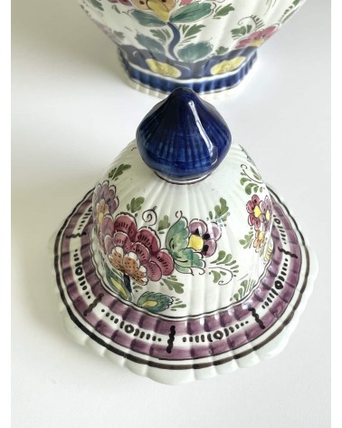 Grand vase en faïence de Delft polychrome - Vintage kitatori meuble vintage shop online boutique suisse