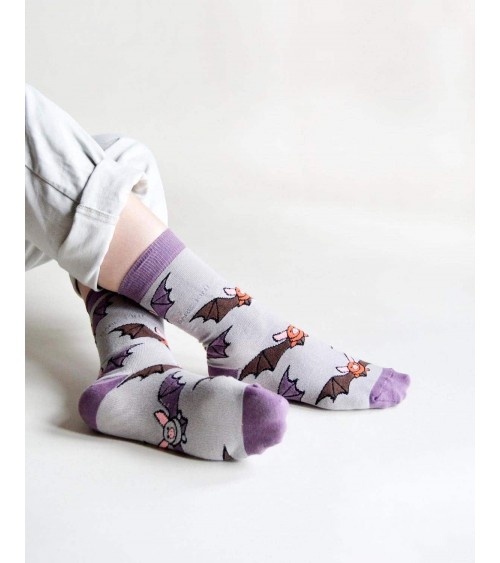 Rettet die Fledermäuse - Bambus Socken Bare Kind socke kuschelsocken für damen lustig herren farbige coole socken