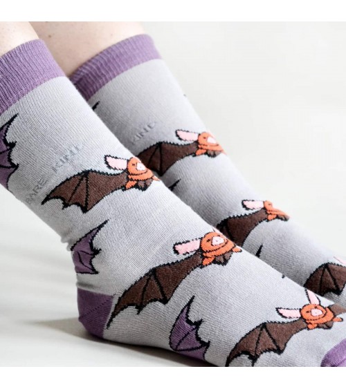 Rettet die Fledermäuse - Bambus Socken Bare Kind Socke lustige Damen Herren farbige coole socken mit motiv kaufen