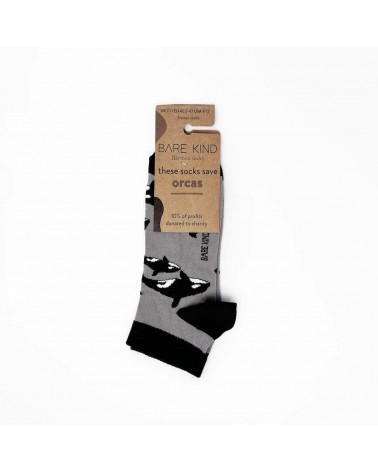 Sauvez les orques - Socquettes, chaussettes basses en bambou Bare Kind jolies pour femme originales pour homme chausset rigol...
