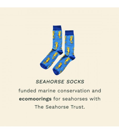 Rettet die Seepferdchen - Bambus Socken Bare Kind Socke lustige Damen Herren farbige coole socken mit motiv kaufen