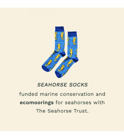 Save the seahorses - Bamboo Socks Bare Kind funny crazy cute cool best pop socks for women men