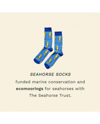 Rettet die Seepferdchen - Bambus Socken Bare Kind Socke lustige Damen Herren farbige coole socken mit motiv kaufen