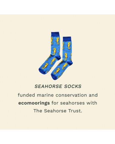 Save the seahorses - Bamboo Socks Bare Kind funny crazy cute cool best pop socks for women men