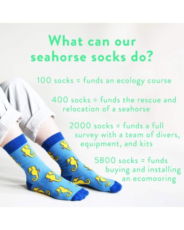 Save the seahorses - Bamboo Socks Bare Kind funny crazy cute cool best pop socks for women men