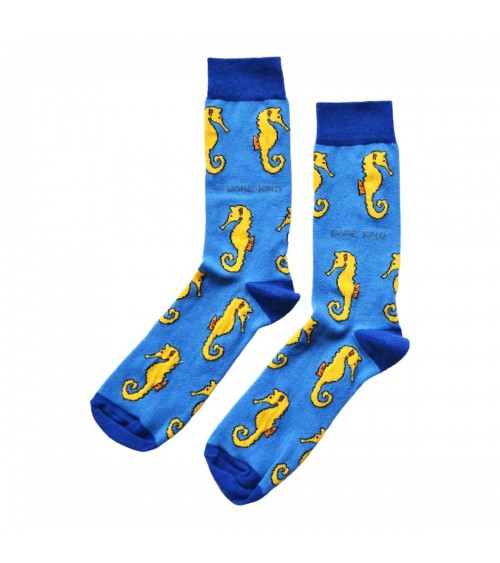 Save the seahorses - Bamboo Socks Bare Kind funny crazy cute cool best pop socks for women men