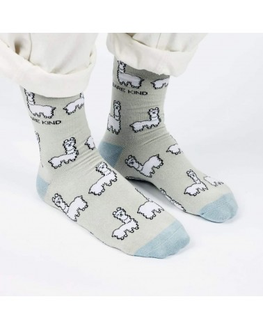 Rettet die Alpakas - Bambus Socken Bare Kind Socke lustige Damen Herren farbige coole socken mit motiv kaufen