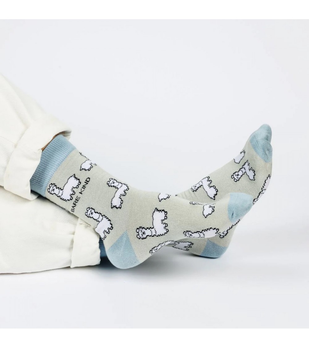 Save the alpaca - Bamboo Socks Bare Kind funny crazy cute cool best pop socks for women men