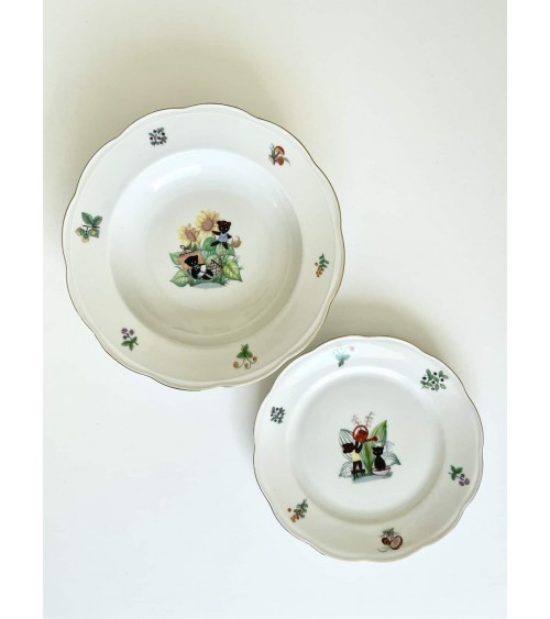 2 Vintage Teller für Kinder - Wawel Porzellan kitatori vintage shop design klassiker bern basel zürich