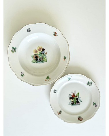 2 Assiettes vintage pour enfant - Porcelaine de Wawel kitatori meuble vintage shop online boutique suisse
