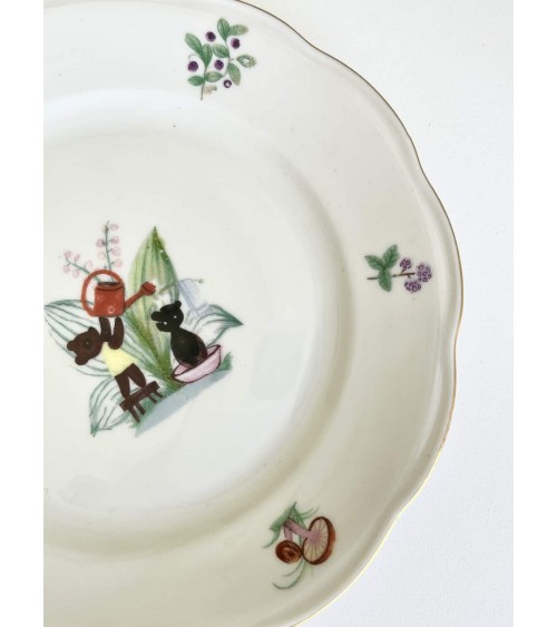 2 Assiettes vintage pour enfant - Porcelaine de Wawel kitatori meuble vintage shop online boutique suisse
