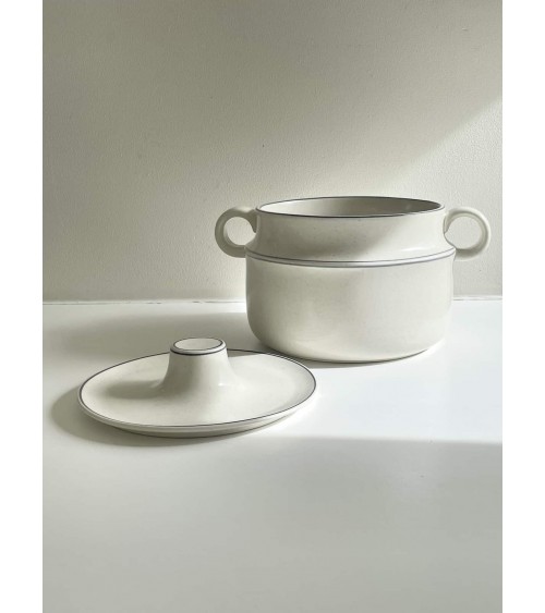 Piatto con coperchio vintage - Gustavsberg Birka di Stig Lindberg kitatori mobili Oggetto di design vintage svizzera