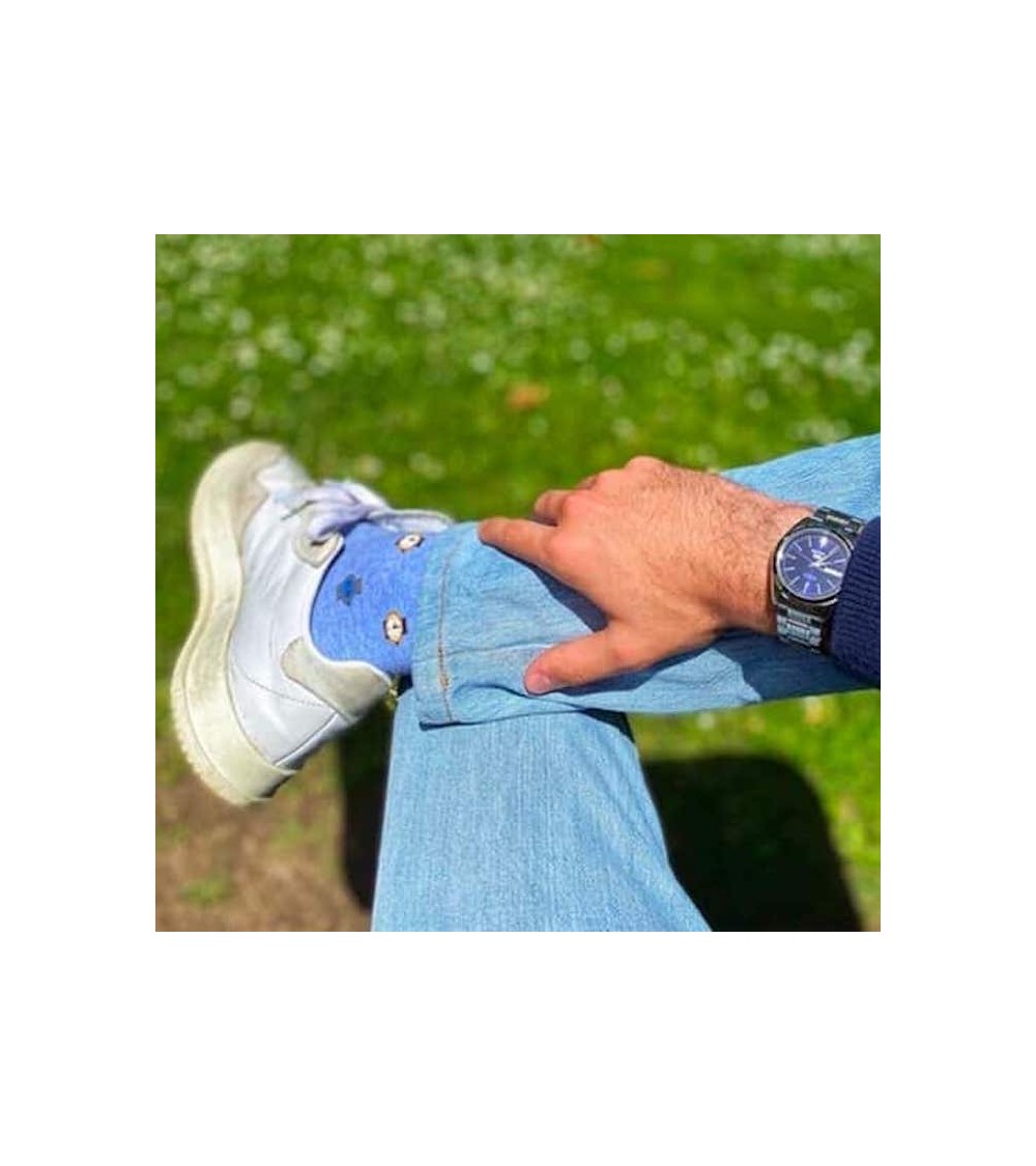 Orologio - Calze divertenti in cotone bio - Blu The Captain Socks calze da uomo per donna divertenti simpatici particolari