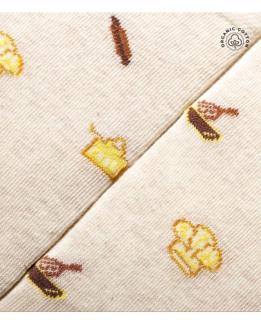 Chef - Chaussettes à motifs en coton bio - Beige The Captain Socks jolies pour femme originales pour homme chausset rigolotes...