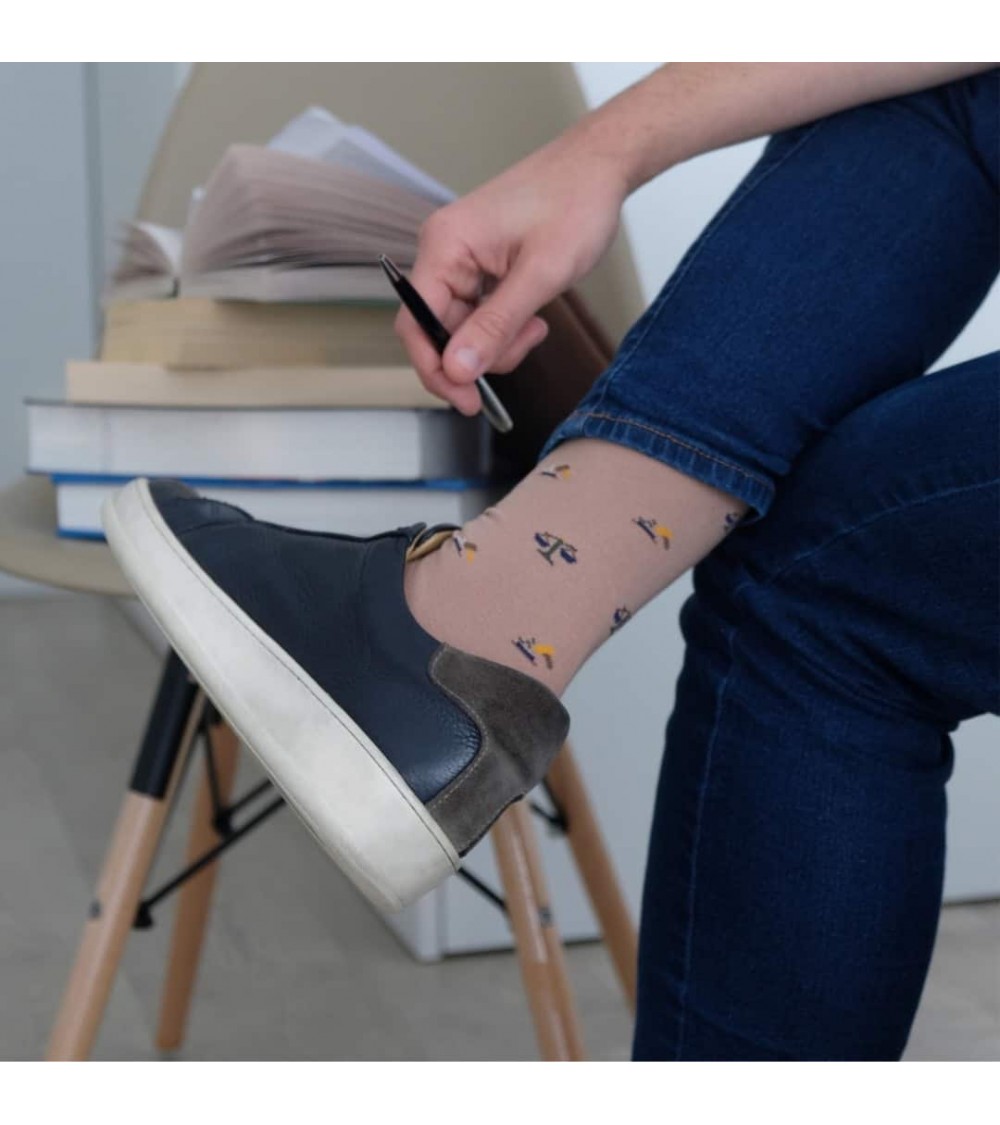 Lawyer - Cool organic cotton socks - Beige The Captain Socks funny crazy cute cool best pop socks for women men