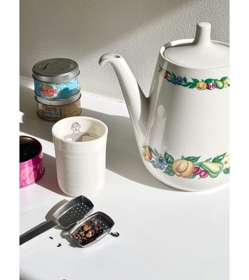 Porcelain Coffee Cup - Marcel Keramiek van Sophie coffee tea cup mug funny