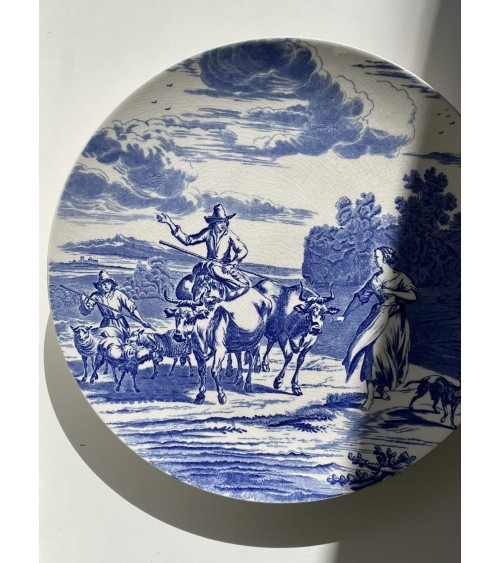 Grande assiette murale décorative vintage - Delft de Boch Frères kitatori meuble vintage shop online boutique suisse