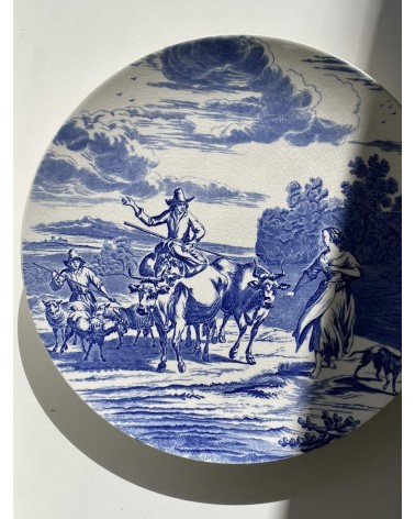 Grande assiette murale décorative vintage - Delft de Boch Frères kitatori meuble vintage shop online boutique suisse