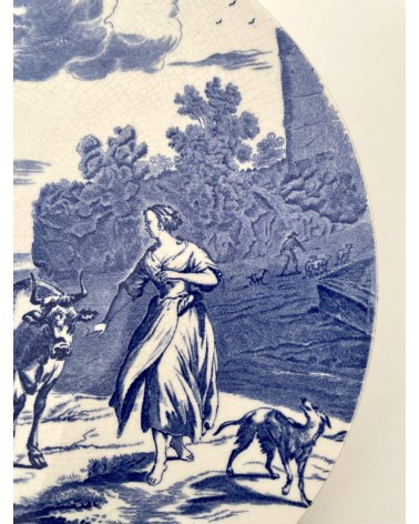 Grande piatto da parete decorativo d'epoca - Delft di Boch Frères kitatori mobili Oggetto di design vintage svizzera