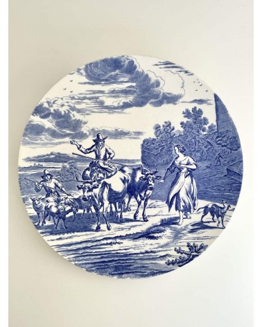 Grande assiette murale décorative vintage - Delft de Boch Frères kitatori meuble vintage shop online boutique suisse