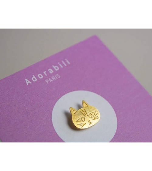 Chat - Pin's doré à l'or fin Adorabili Paris pins rare métal originaux bijoux suisse