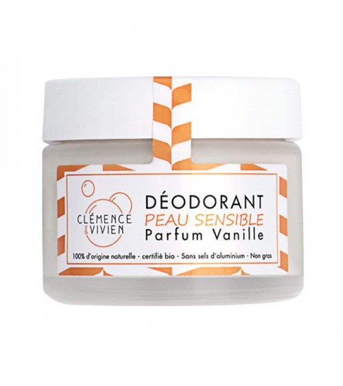 Peau sensible - Vanille - Déodorant naturel, déo bio en crème Clémence et Vivien cosmetique naturel de qualité vegan