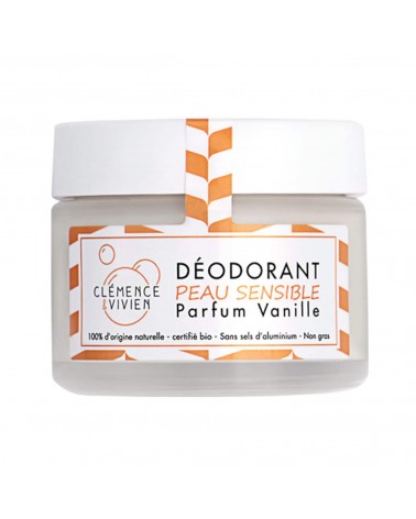 Peau sensible - Vanille - Déodorant naturel, déo bio en crème Clémence et Vivien cosmetique naturel de qualité vegan