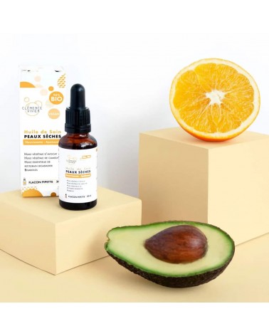Huile de soin peaux sèches Clémence et Vivien cosmetique naturel de qualité vegan