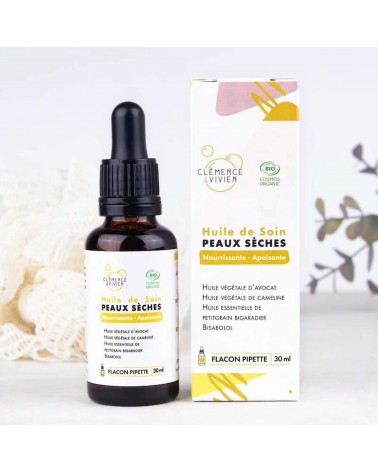 Skincare - Face oil for dry skin Clémence et Vivien vegan cruelty free cosmetic compagnies