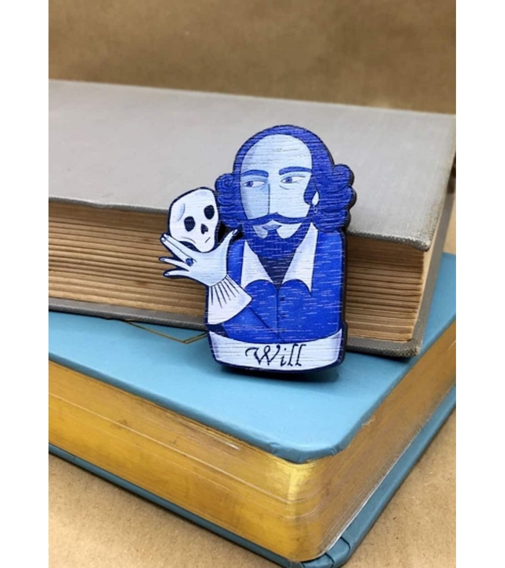 William Shakespeare - Holzbrosche, Brosche aus Holz Su Owen Anstecknadel Ansteckpins pins anstecknadeln kaufen