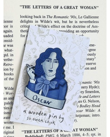Oscar Wilde - Holzbrosche, Brosche aus Holz Su Owen Anstecknadel Ansteckpins pins anstecknadeln kaufen