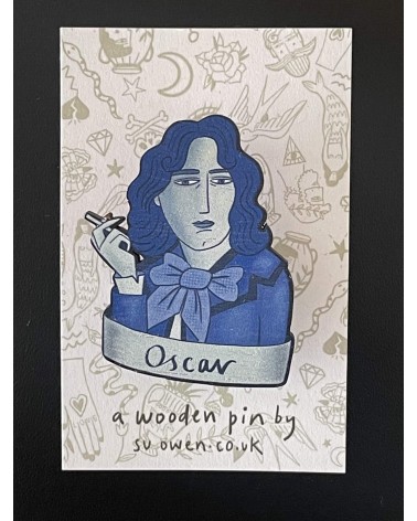 Oscar Wilde - Holzbrosche, Brosche aus Holz Su Owen Anstecknadel Ansteckpins pins anstecknadeln kaufen