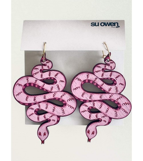 Schlangen - Hängende Ohrringe aus Holz Su Owen damen frau kinder spezielle kaufen