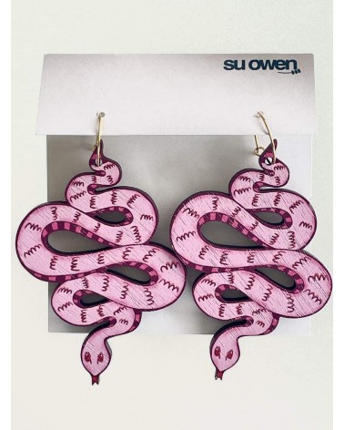 Serpenti - Orecchini pendenti in legno Su Owen eleganti particolari da donna bambina