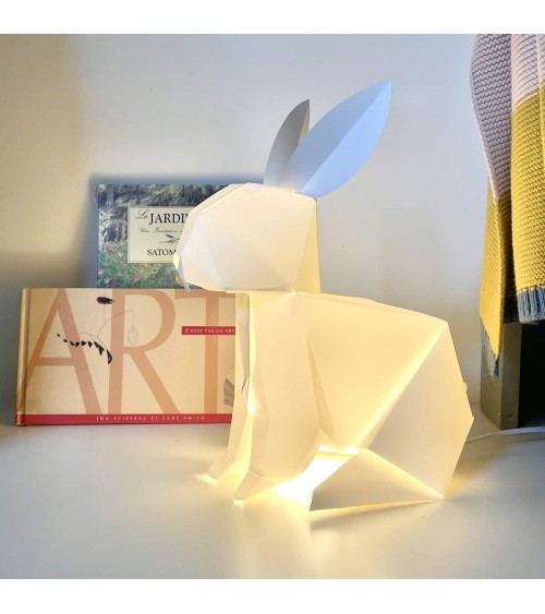 Lapin - Lampe de table à poser, lampe de chevet originale Plizoo a poser de nuit led moderne originale design suisse