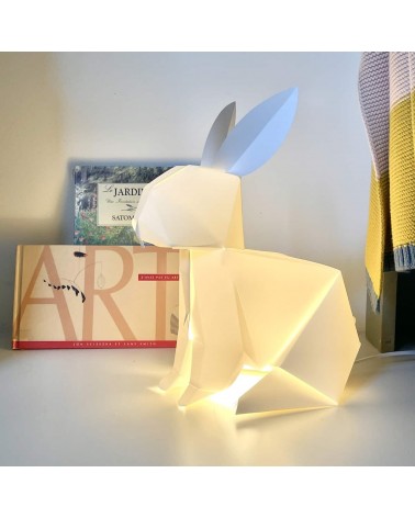 Lapin - Lampe de table à poser, lampe de chevet originale Plizoo a poser de nuit led moderne originale design suisse