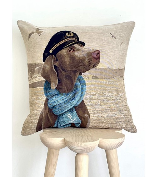 Weimaraner Dog Captain - Cushion cover Yapatkwa best throw pillows sofa cushions covers decorative